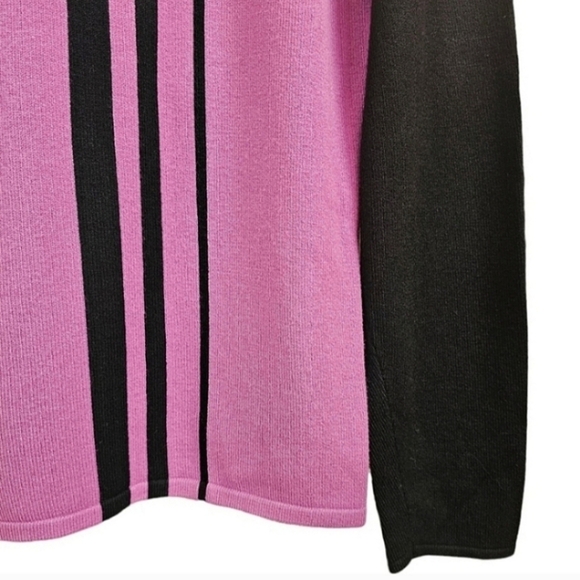 Carlisle Colorblock Ponte Knit Sweater Sz Large Womens Pink Black Stretch Office - Picture 8 of 9